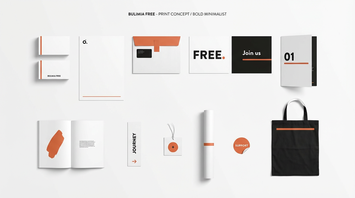 Bulimia Free print and stationery suite