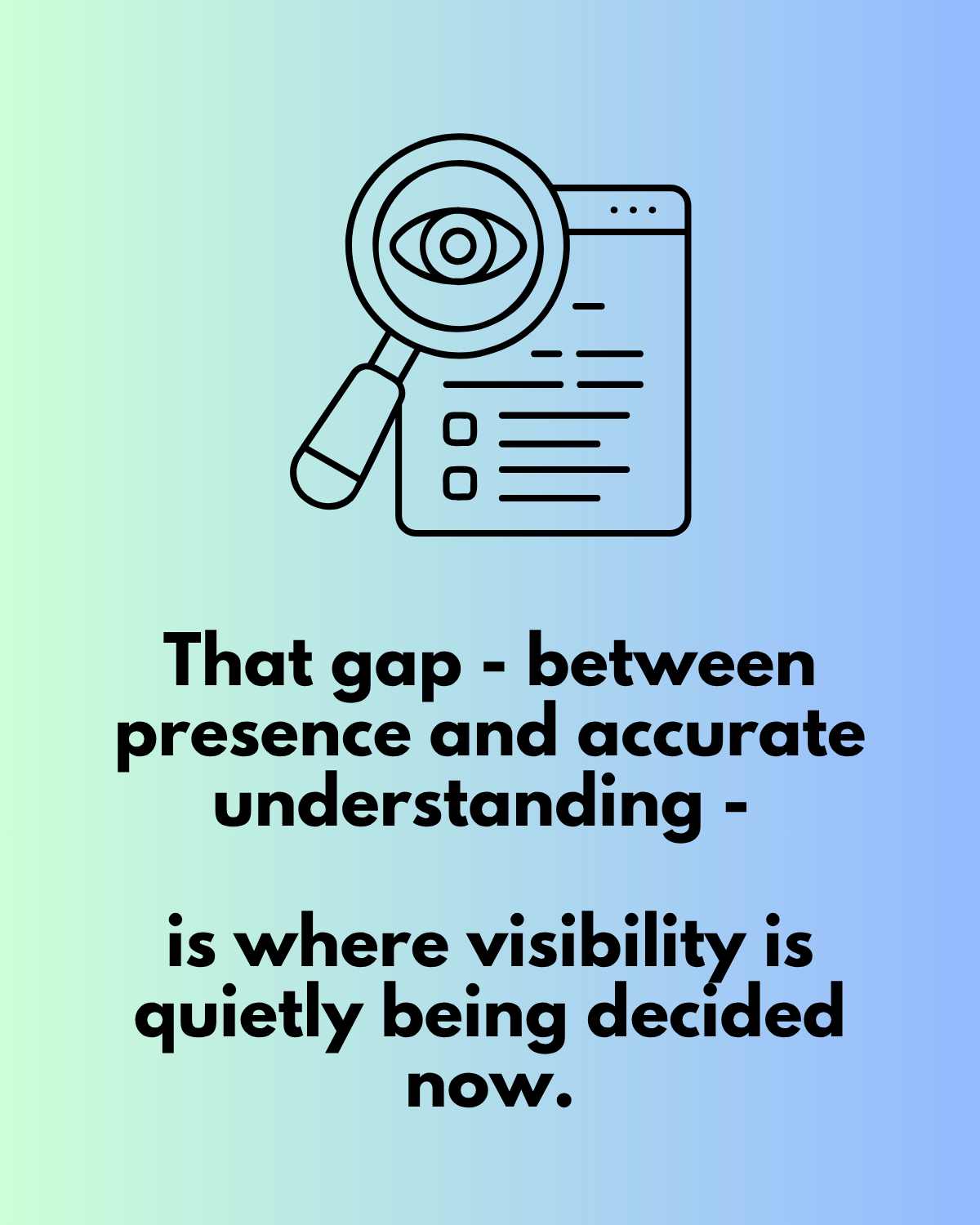 Visibility vs. Understanding — slide 5 of 6