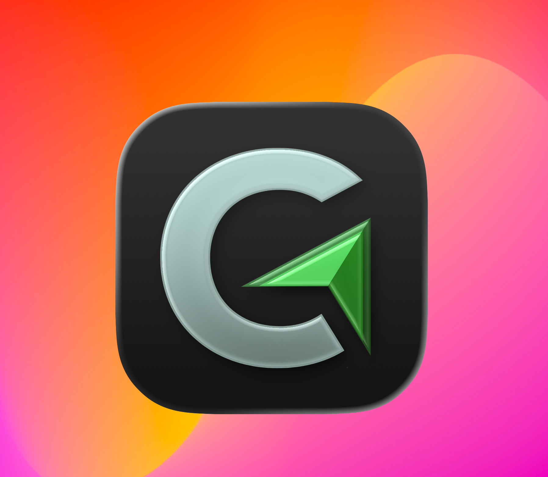 ConnectR app icon — Dark — silver mark