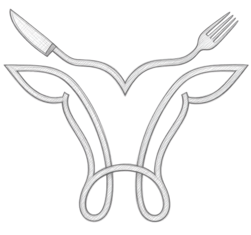 Hand-hatched concept sketch of the American Steakhouse crest, exploring weight and flow of the monoline
